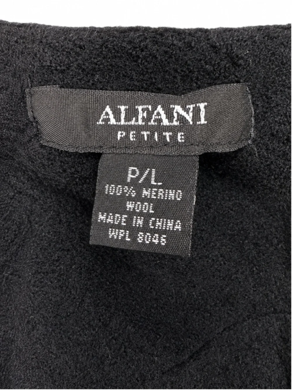 Alfani Petite Black 100% Merino Wool Draped Cardigan – Size P/L